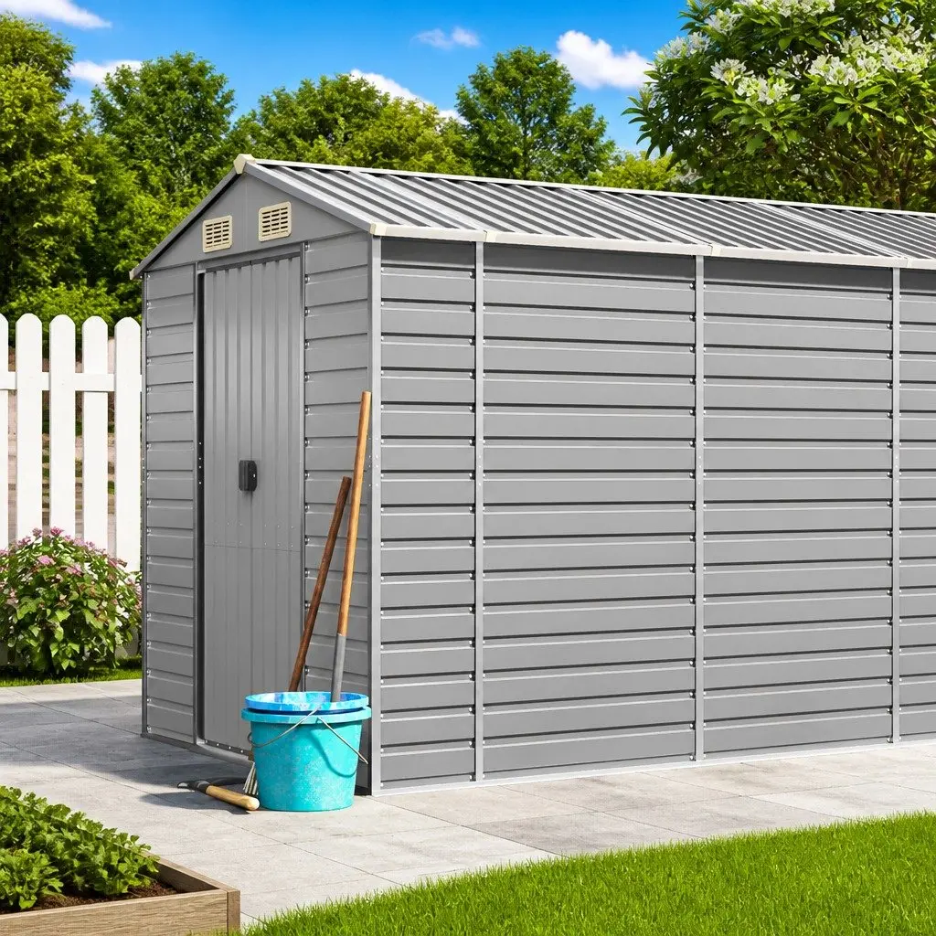 Garden Shed Galvanised Steel 191x725x198 Grey