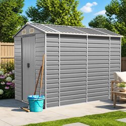 Durable Grey Garden Shed for Outdoor Storage
