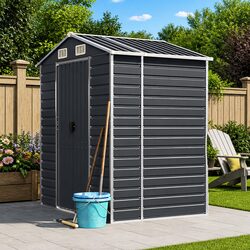 Durable Anthracite Garden Shed 191x130x198 cm in Steel