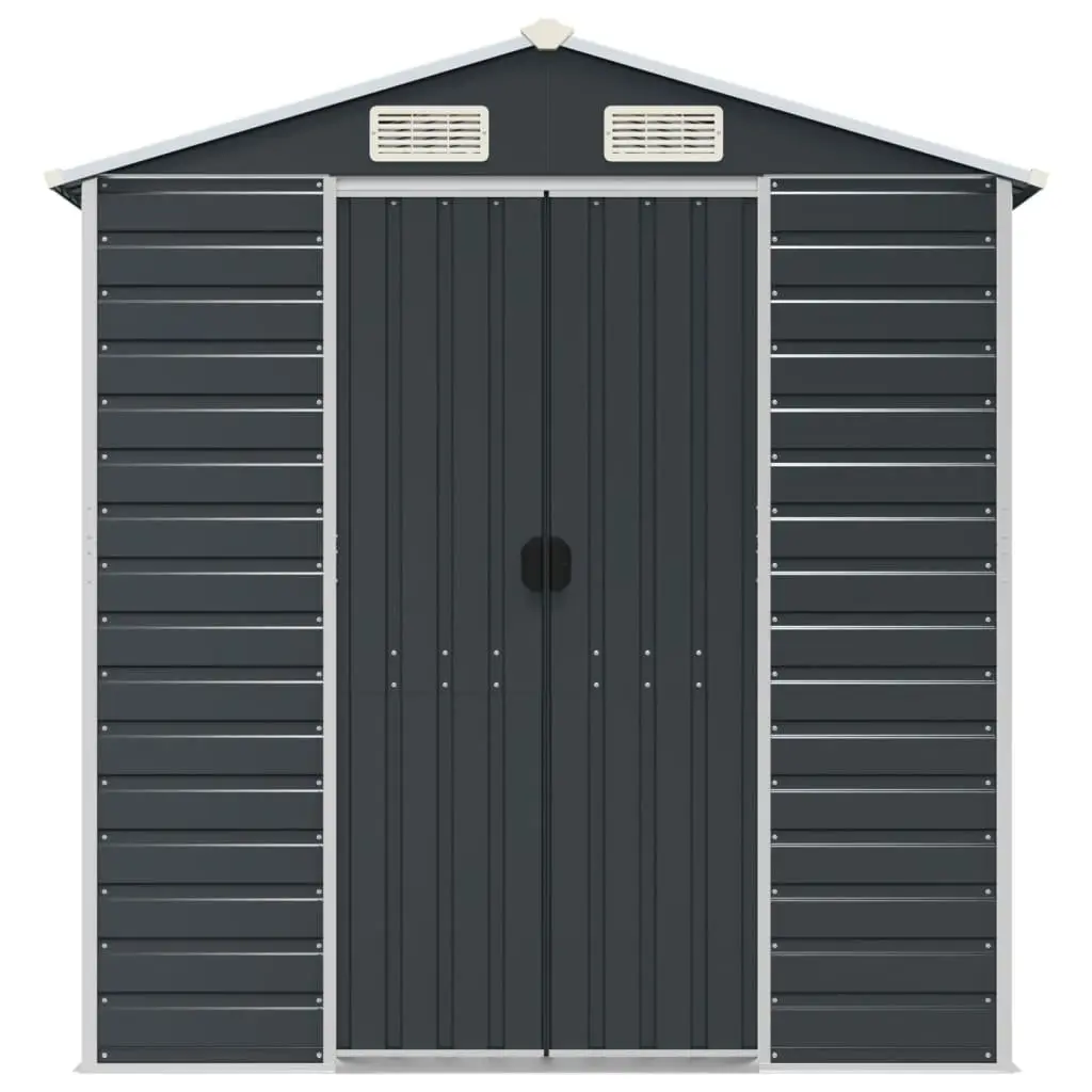 Garden Shed Galvanised Steel 191x470x198 cm Anthracite