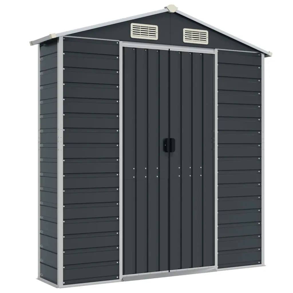 Garden Shed Galvanised Steel 191x470x198 cm Anthracite