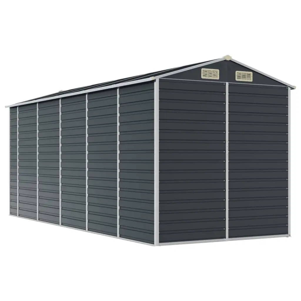 Garden Shed Galvanised Steel 191x470x198 cm Anthracite