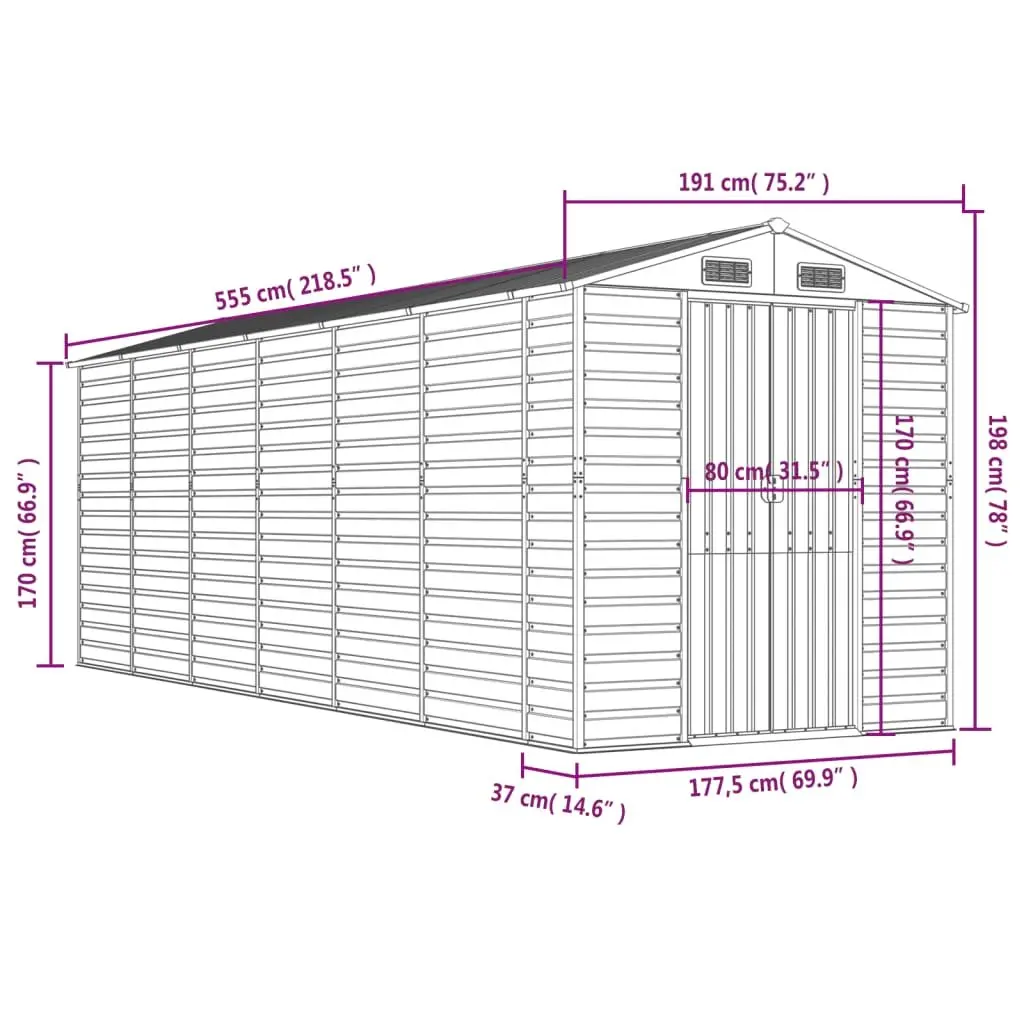 Anthracite Garden Shed for Outdoor Storage