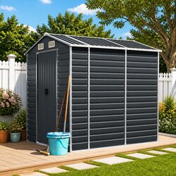 Durable Anthracite Garden Shed 191x980x198cm Steel Storage