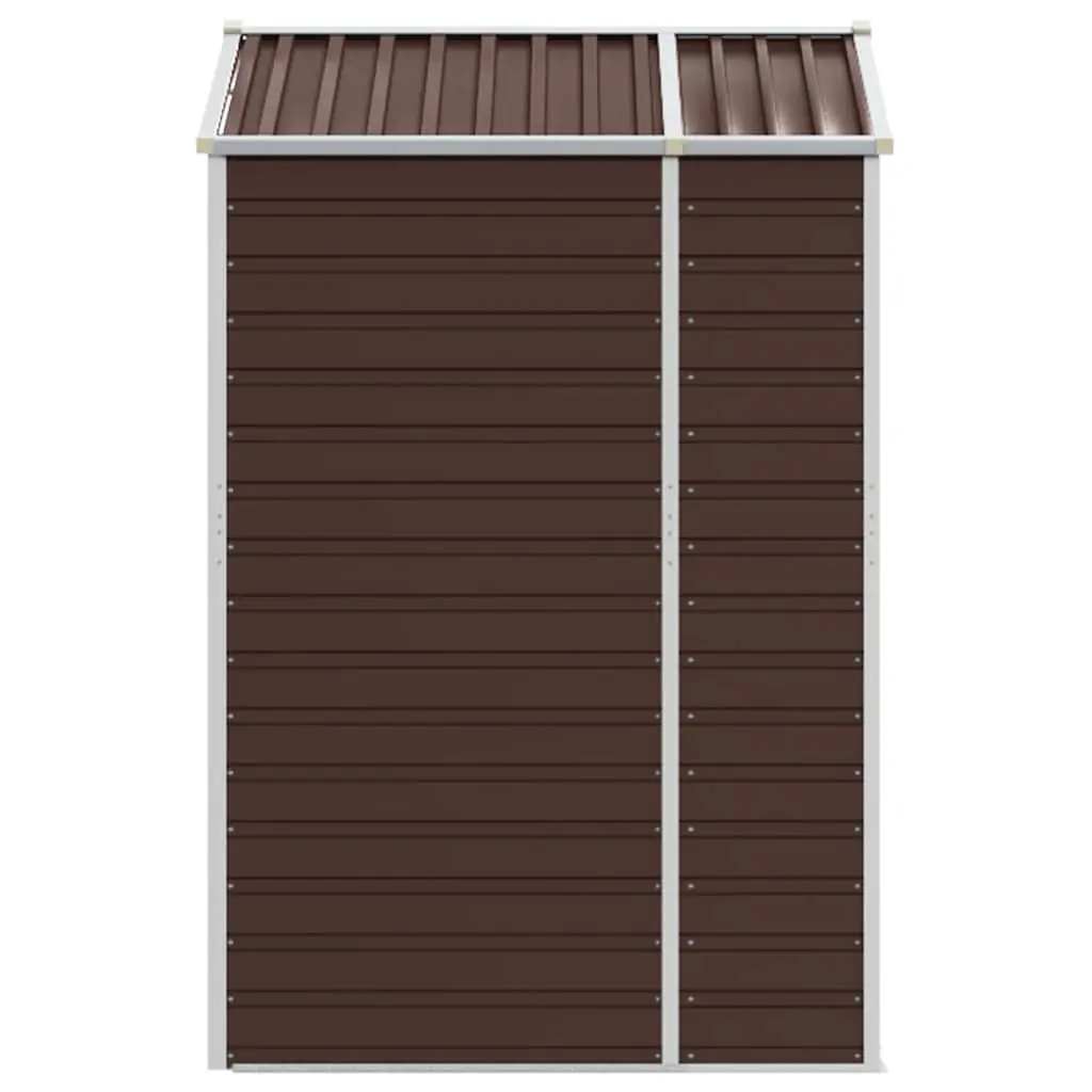 Garden Shed Brown 191x130x198 cm Galvanised Steel Outdoor Storage Tool House