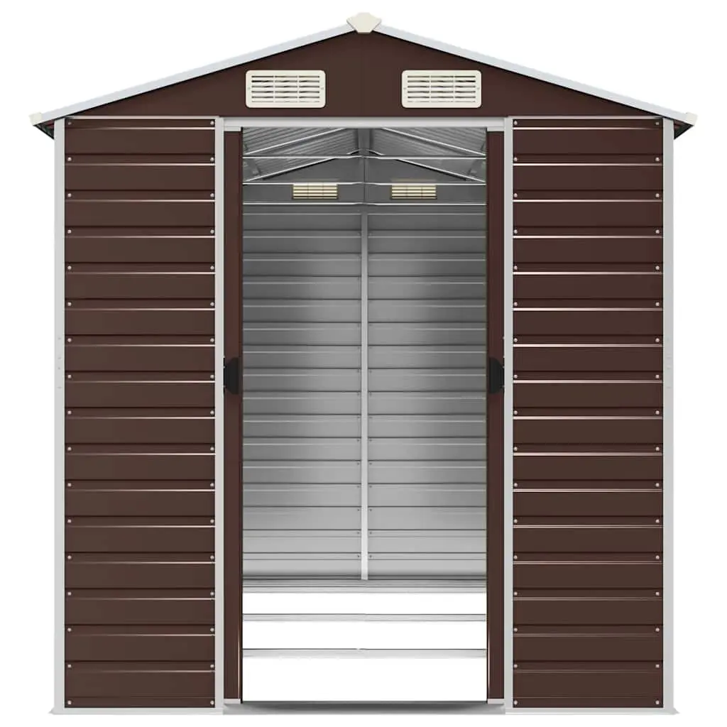 Brown Garden Shed 191x300x198cm Steel Storage