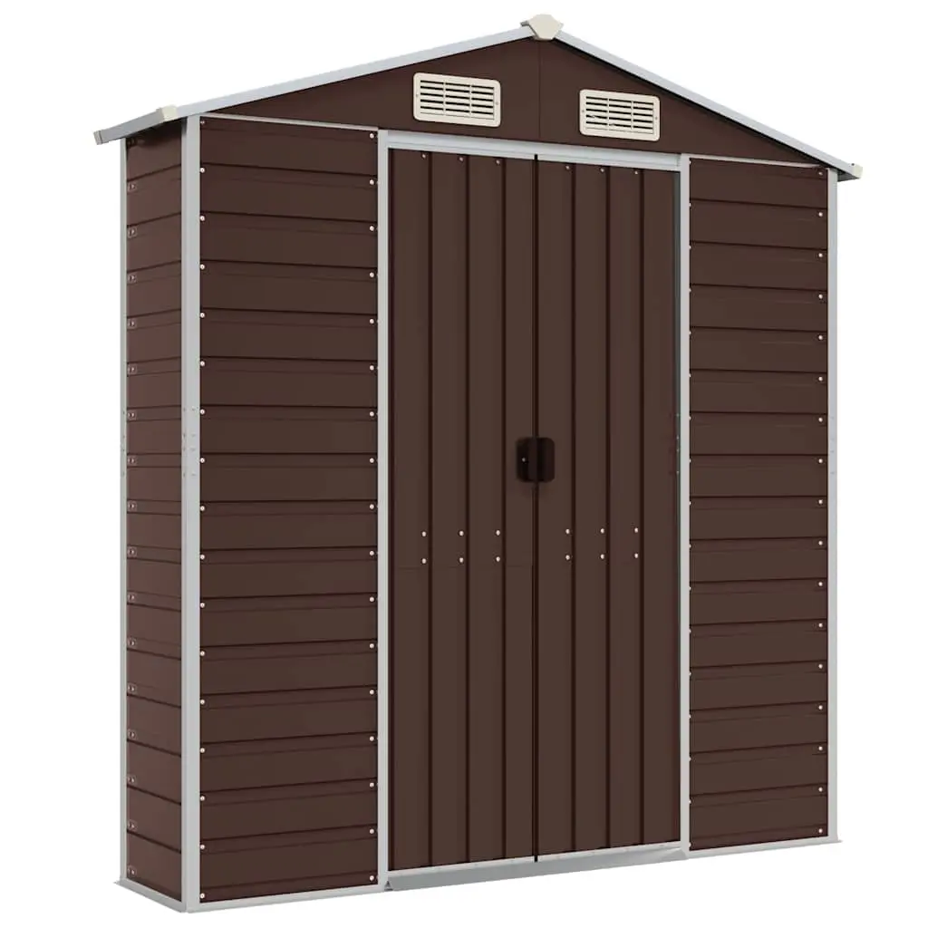 Brown Garden Shed 191x300x198cm Steel Storage
