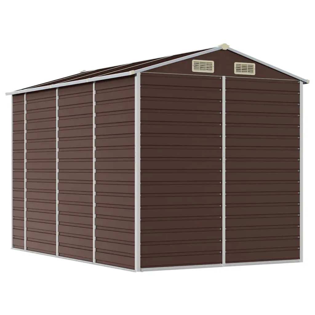 Brown Garden Shed 191x300x198cm Steel Storage