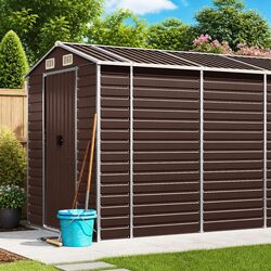 Brown Garden Shed for Outdoor Storage - 191x640x198 cm