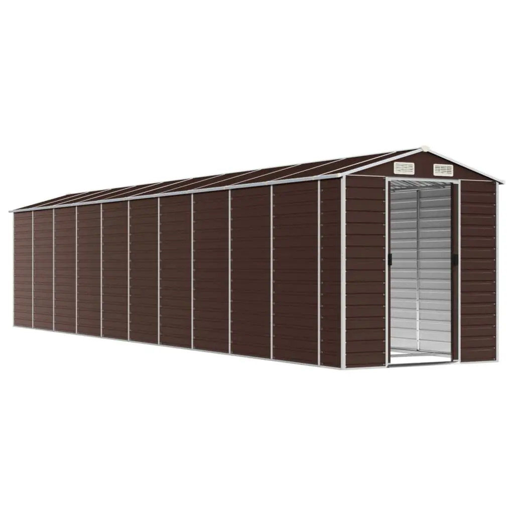 Garden Shed Galvanised Steel 191x895x198cm Brown