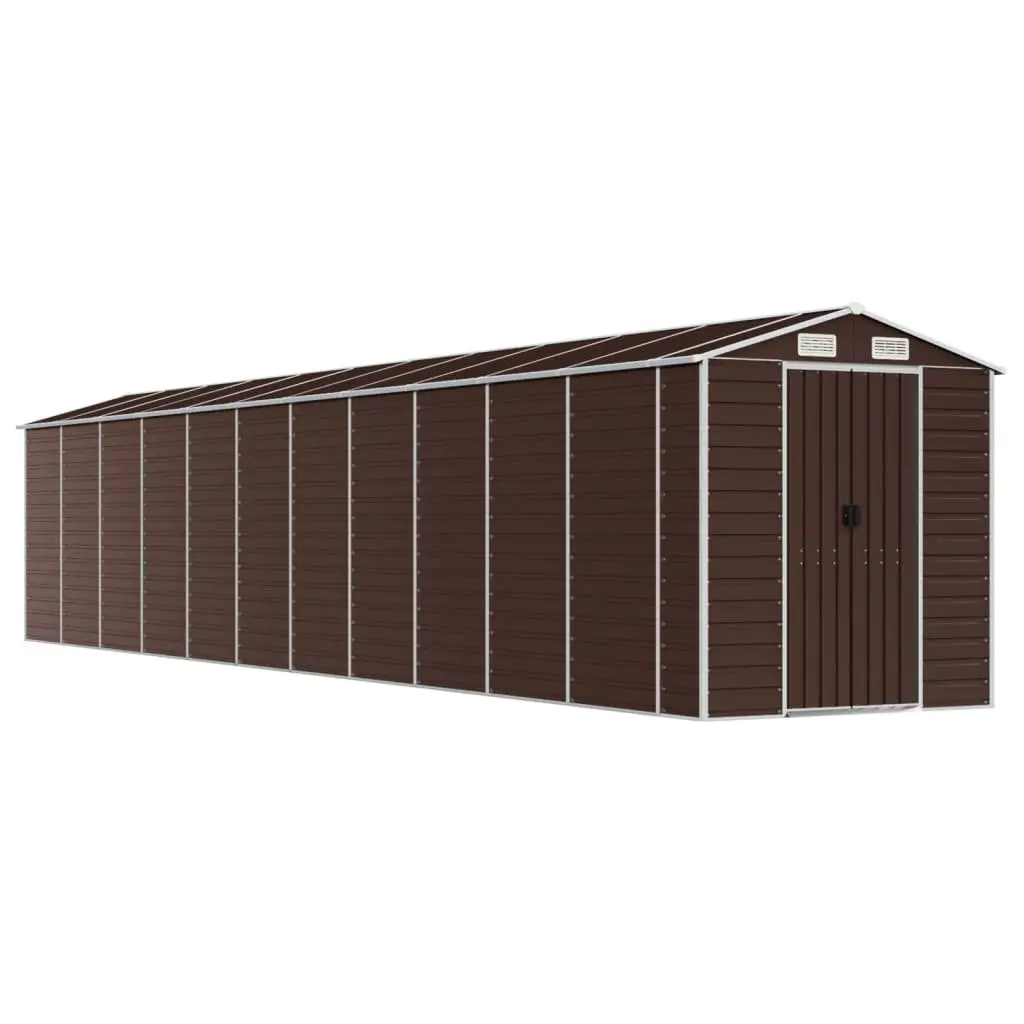 Garden Shed Galvanised Steel 191x980x198cm Brown