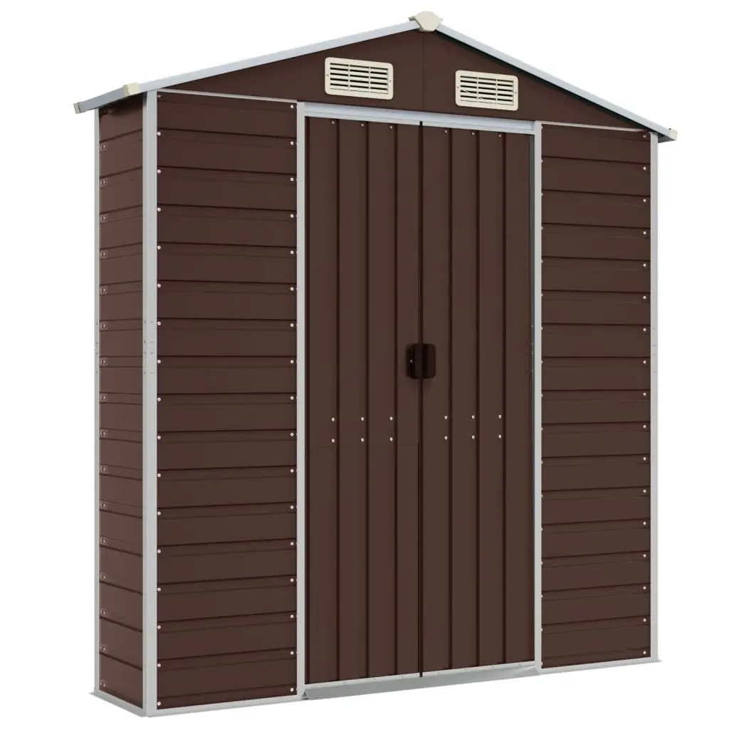 Garden Shed Galvanised Steel 191x980x198cm Brown