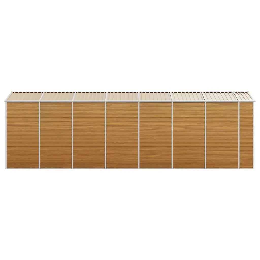 Garden Shed Galvanised Steel 191 x 640 x 198 cm Brown Outdoor Storage Tool House Organiser