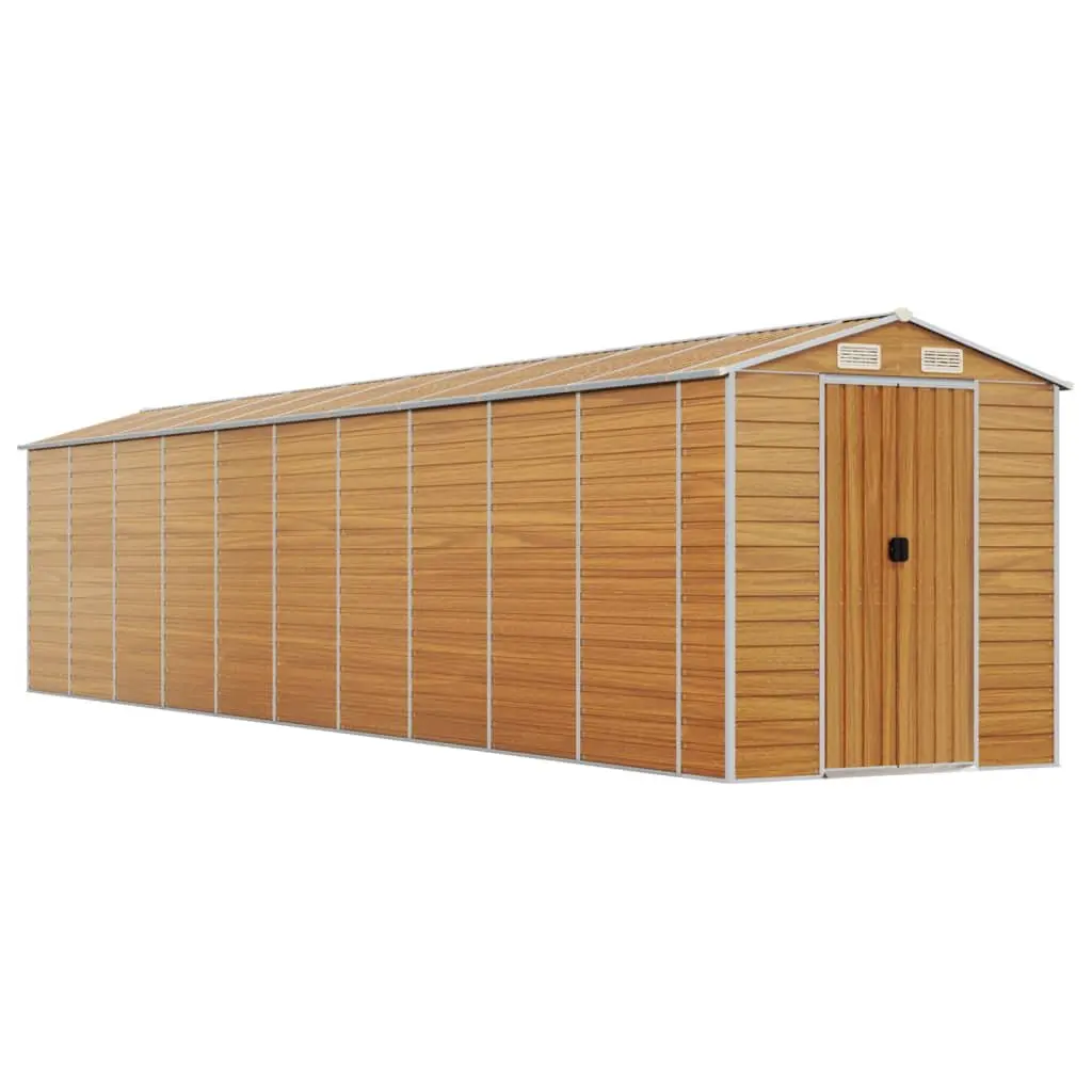 Garden Shed Galvanised Steel Brown 191 x 895 x 198 cm