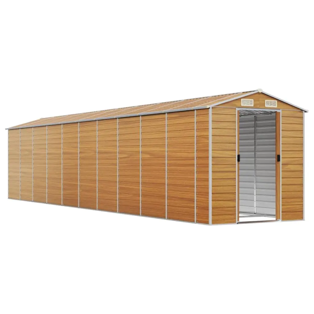 Garden Shed Galvanised Steel Brown 191 x 895 x 198 cm