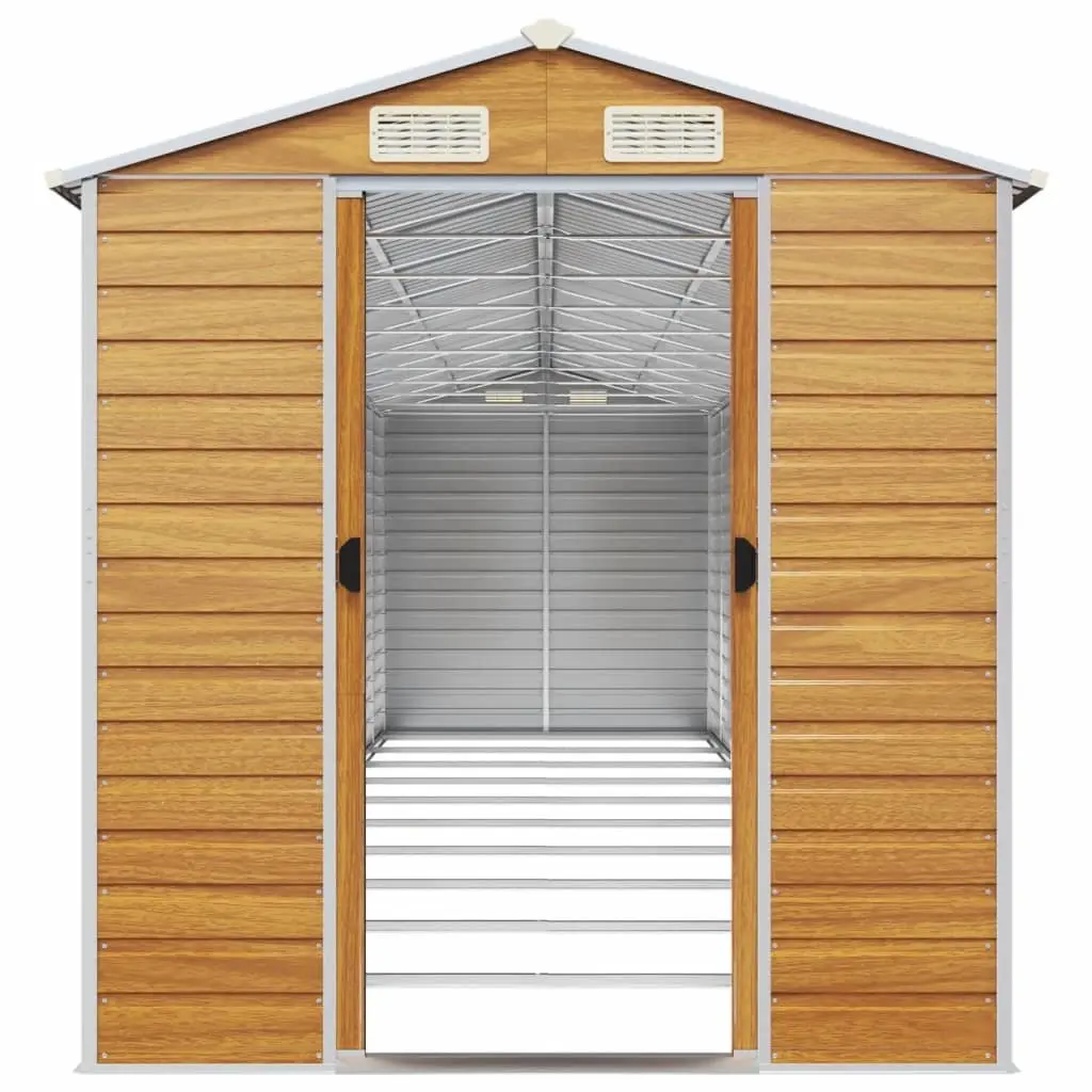 Garden Shed Galvanised Steel Brown 191 x 895 x 198 cm