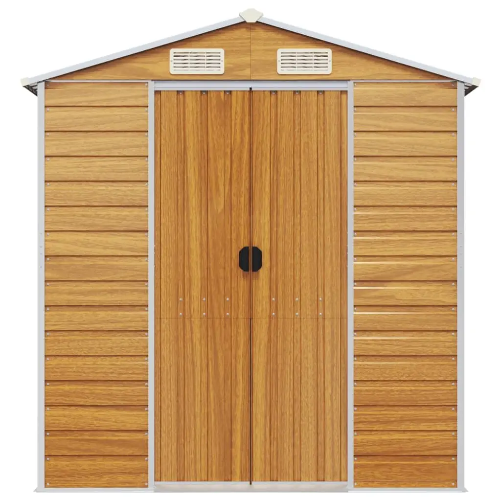 Garden Shed Galvanised Steel Brown 191 x 895 x 198 cm