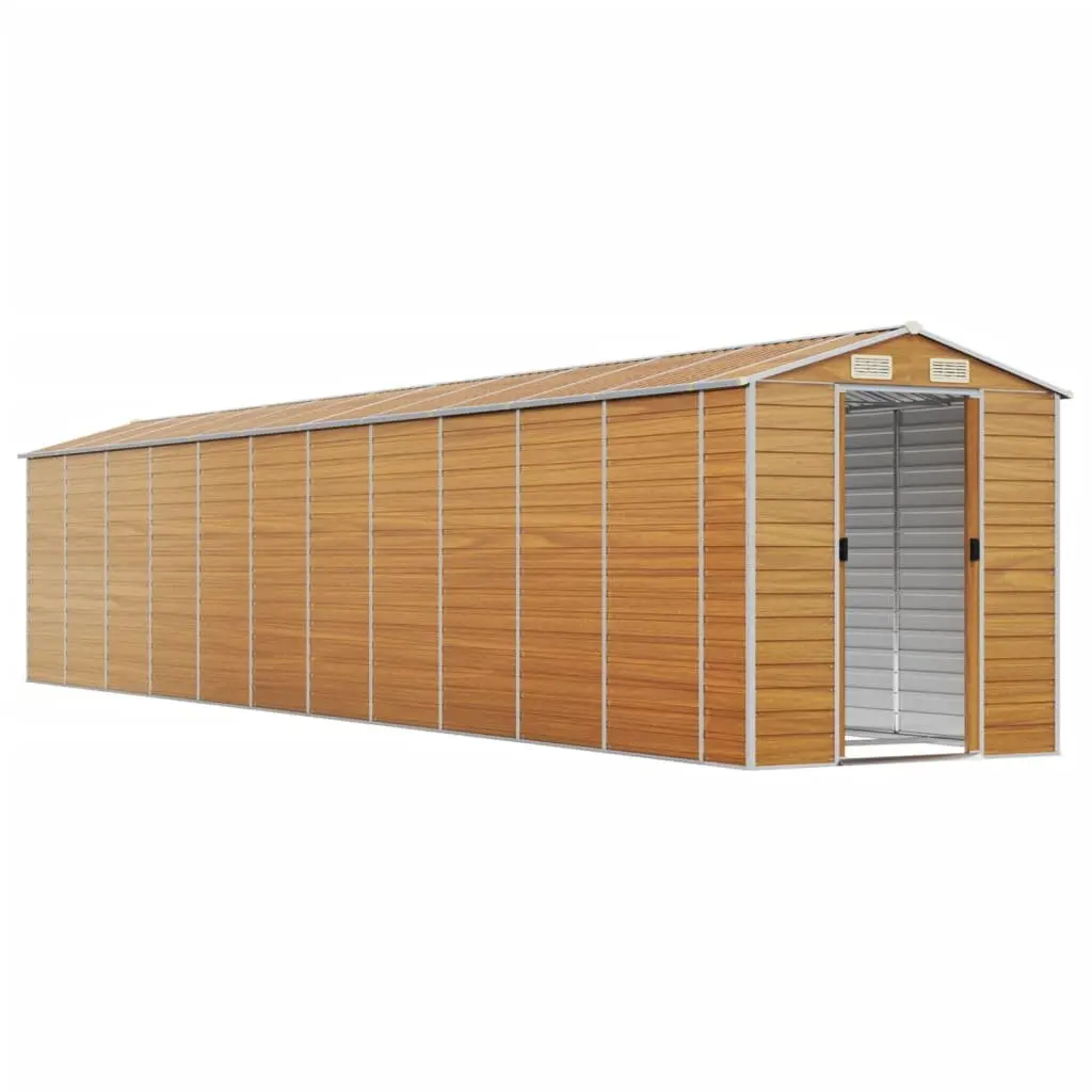 Garden Shed Galvanised Steel Brown 191 x 980 x 198 cm