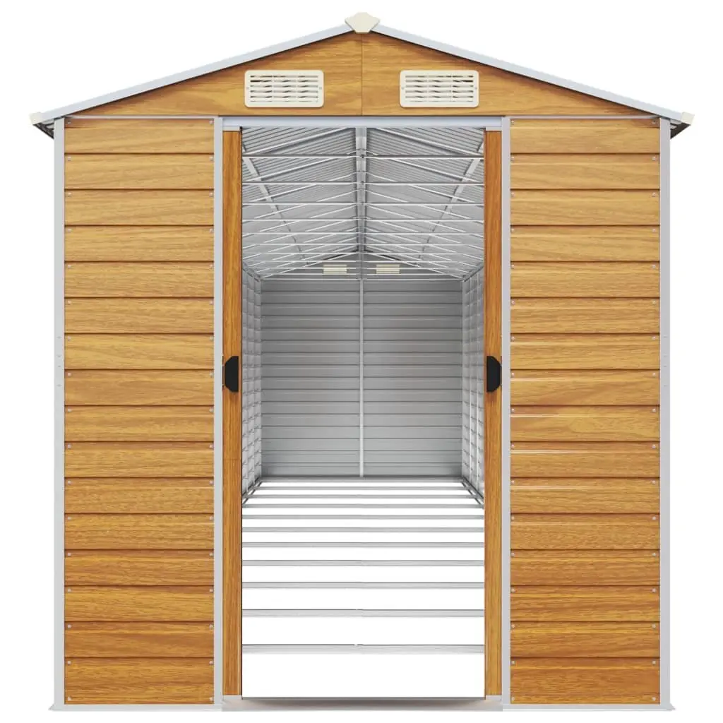 Garden Shed Galvanised Steel Brown 191 x 980 x 198 cm