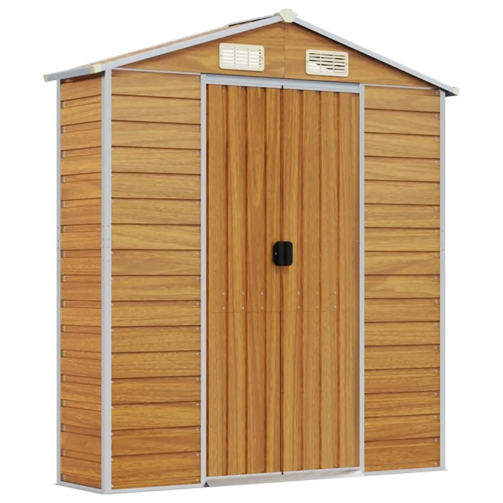 Garden Shed Galvanised Steel Brown 191 x 980 x 198 cm