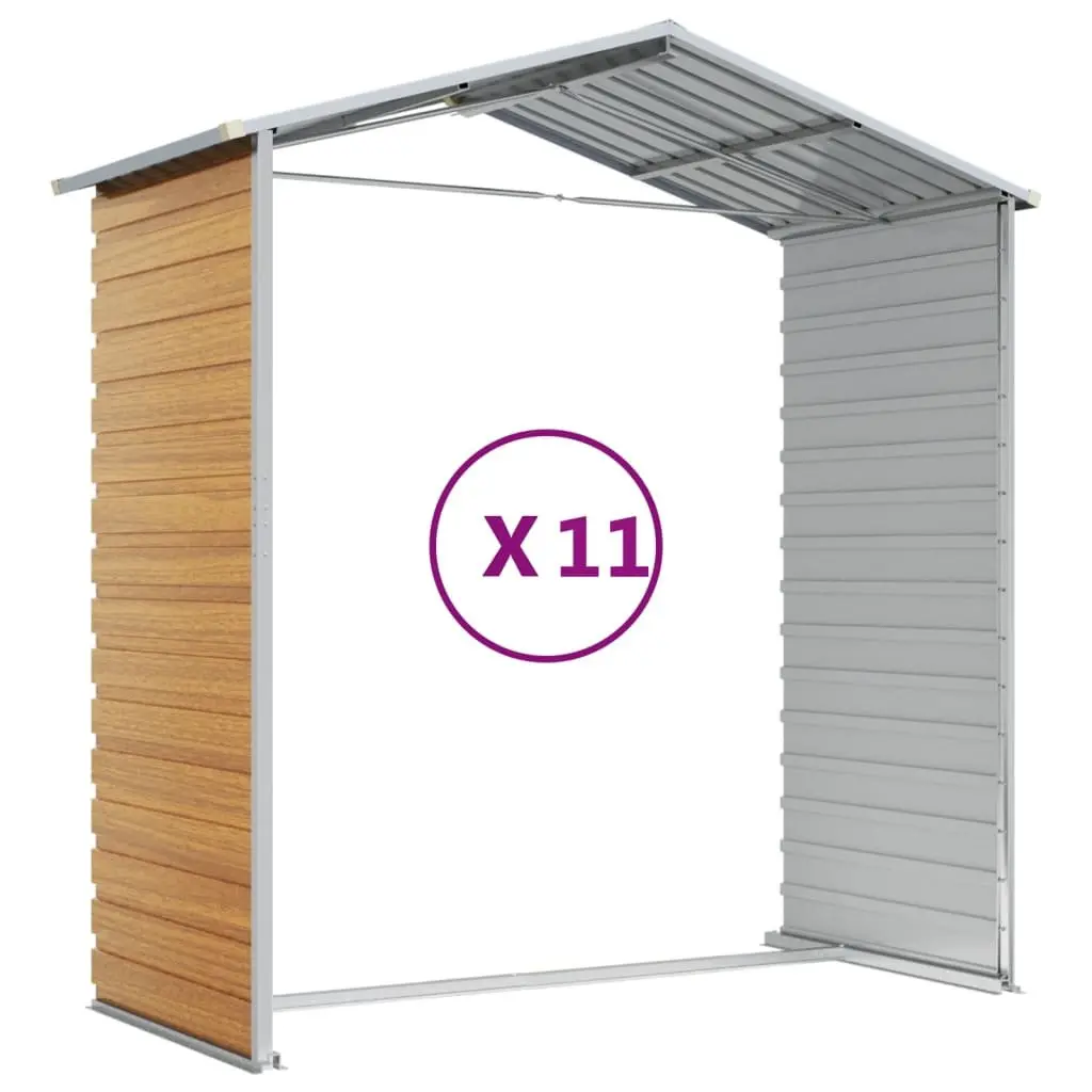 Garden Shed Galvanised Steel Brown 191 x 980 x 198 cm