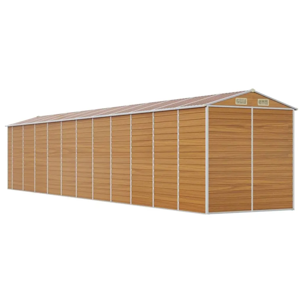 Garden Shed Galvanised Steel Brown 191 x 980 x 198 cm