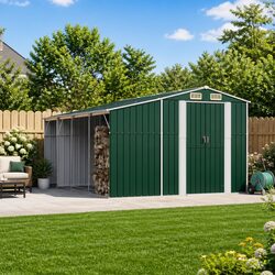 Metal Tool House Green 277x365.5x179cm with Handles