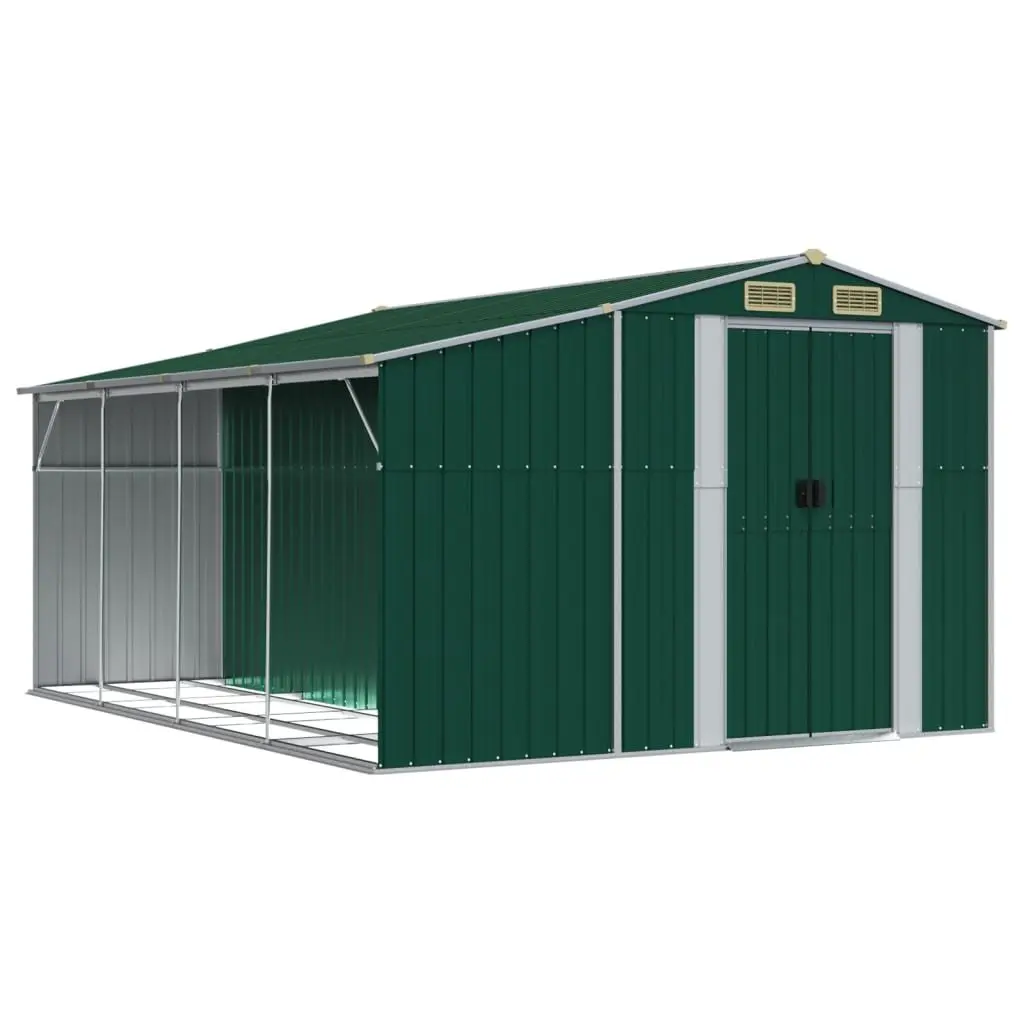 Metal Tool House Green 277x365.5x179cm with Handles