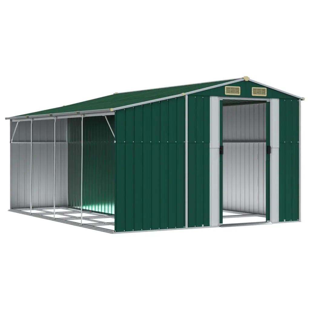 Metal Tool House Green 277x365.5x179cm with Handles