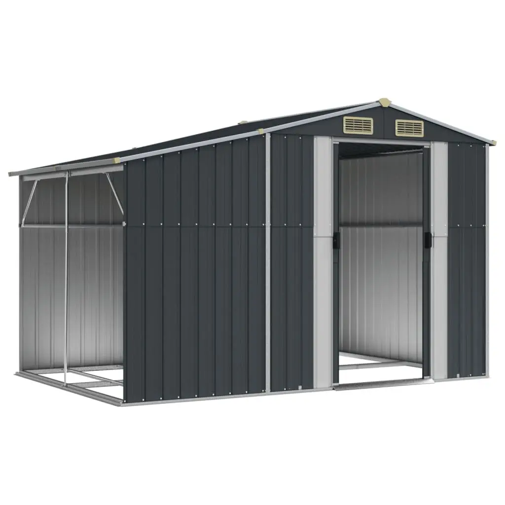 Garden Shed Galvanised Steel 277x192.5x179cm Anthracite