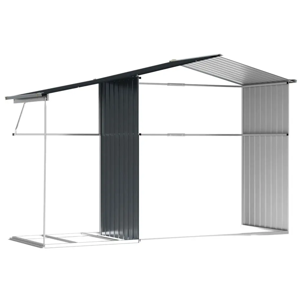 Garden Shed Galvanised Steel 277x192.5x179cm Anthracite
