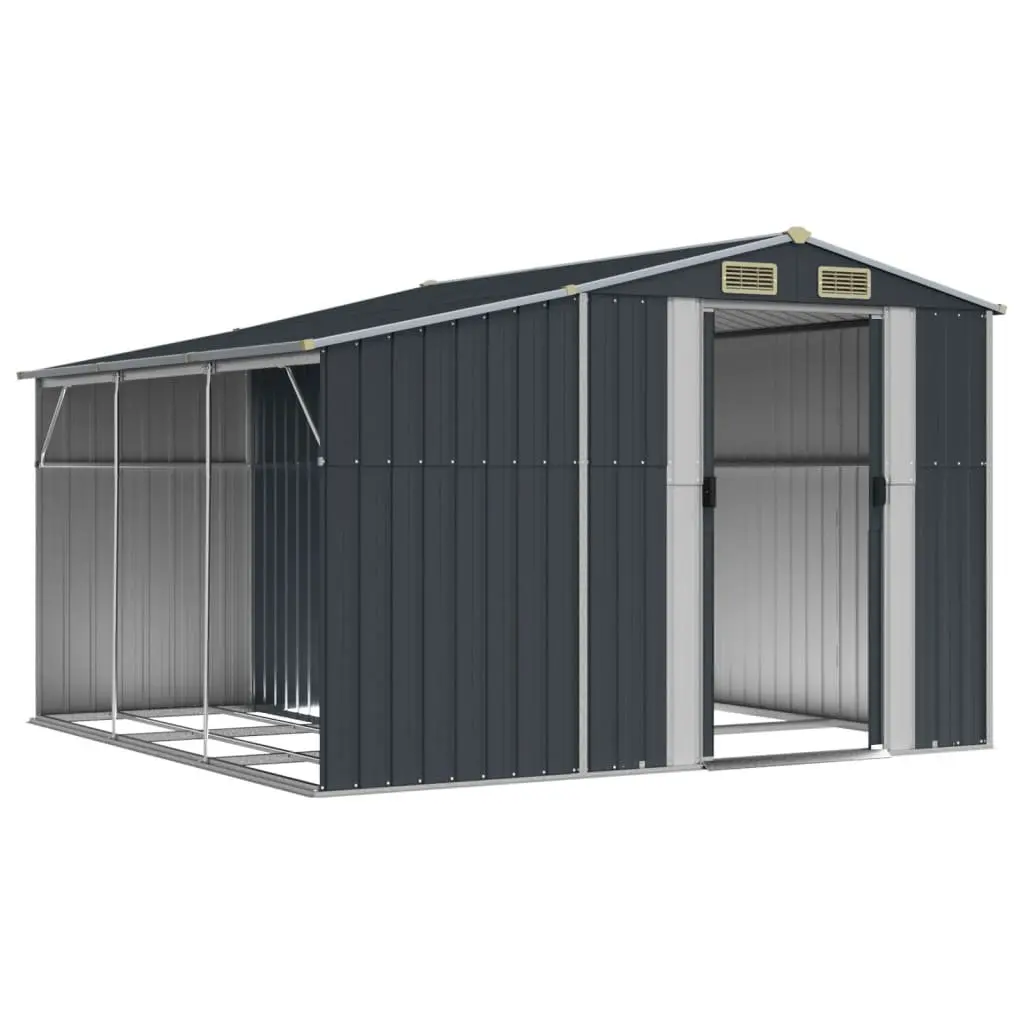 Anthracite Metal Garden Shed 277x279x179cm