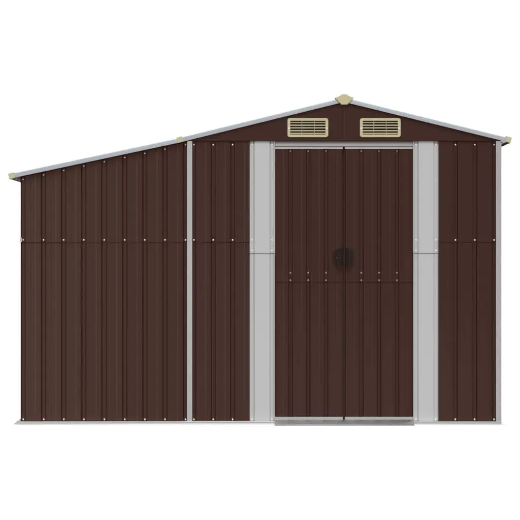 Brown Garden Shed for Outdoor Storage 277x365.5x179 cm