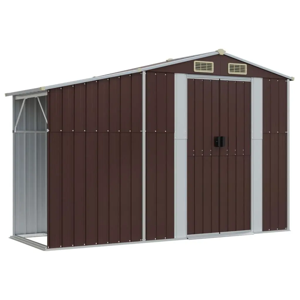 Brown Garden Shed for Outdoor Storage 277x365.5x179 cm