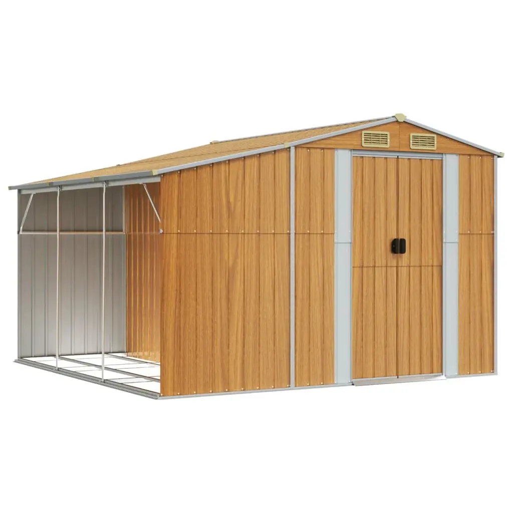 Brown Garden Shed for Outdoor Storage 277x279x179cm