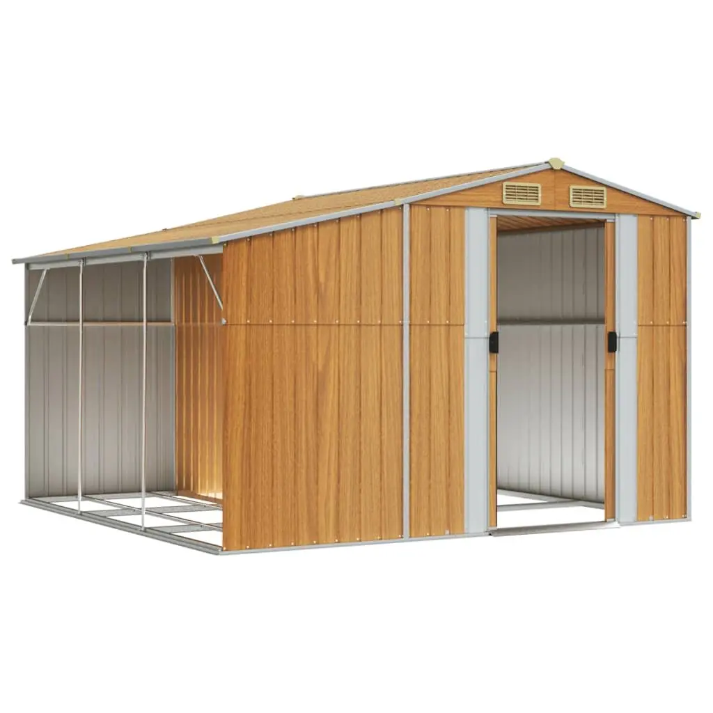 Brown Garden Shed for Outdoor Storage 277x279x179cm