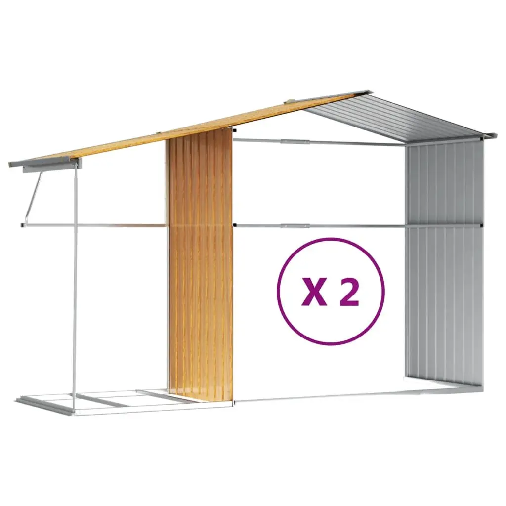 Brown Garden Shed for Outdoor Storage 277x279x179cm