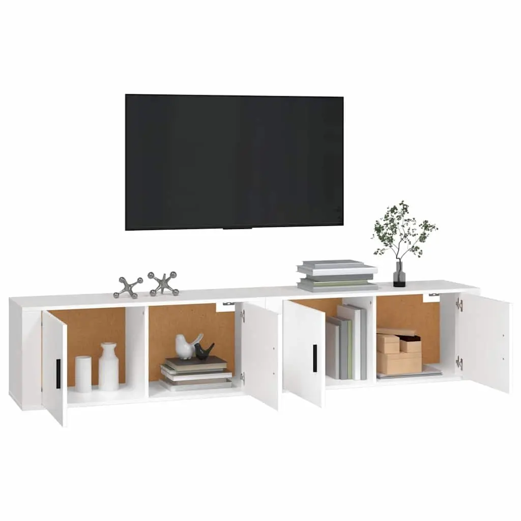 Wall-mounted TV Cabinets Engineered Wood 100 x 34.5 x 40 cm White 2 Piece