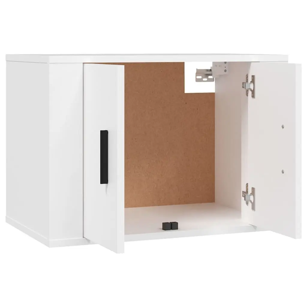 White Engineered Wood 3-Piece Wall-Mounted TV Cabinet