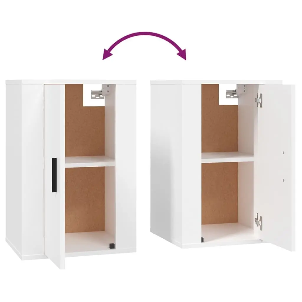 White Engineered Wood 3-Piece Wall-Mounted TV Cabinet