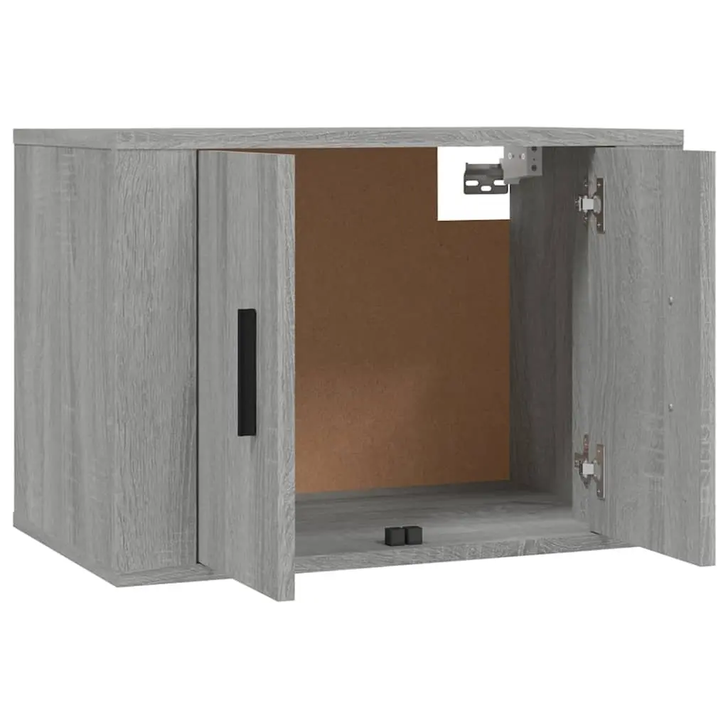 2 Piece Wall-Mounted Grey TV Cabinet Set