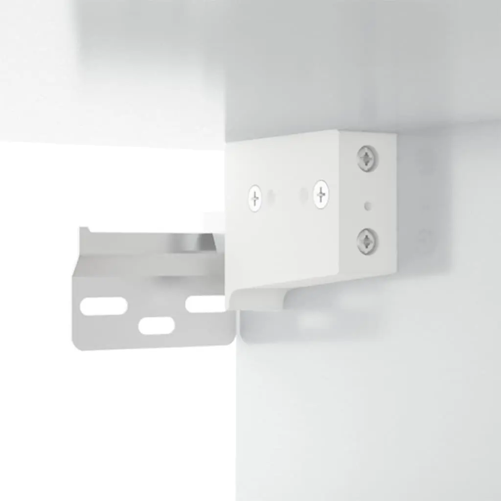 Wall-Mounted TV Cabinet Set 2 Piece High Gloss White Media Storage Units