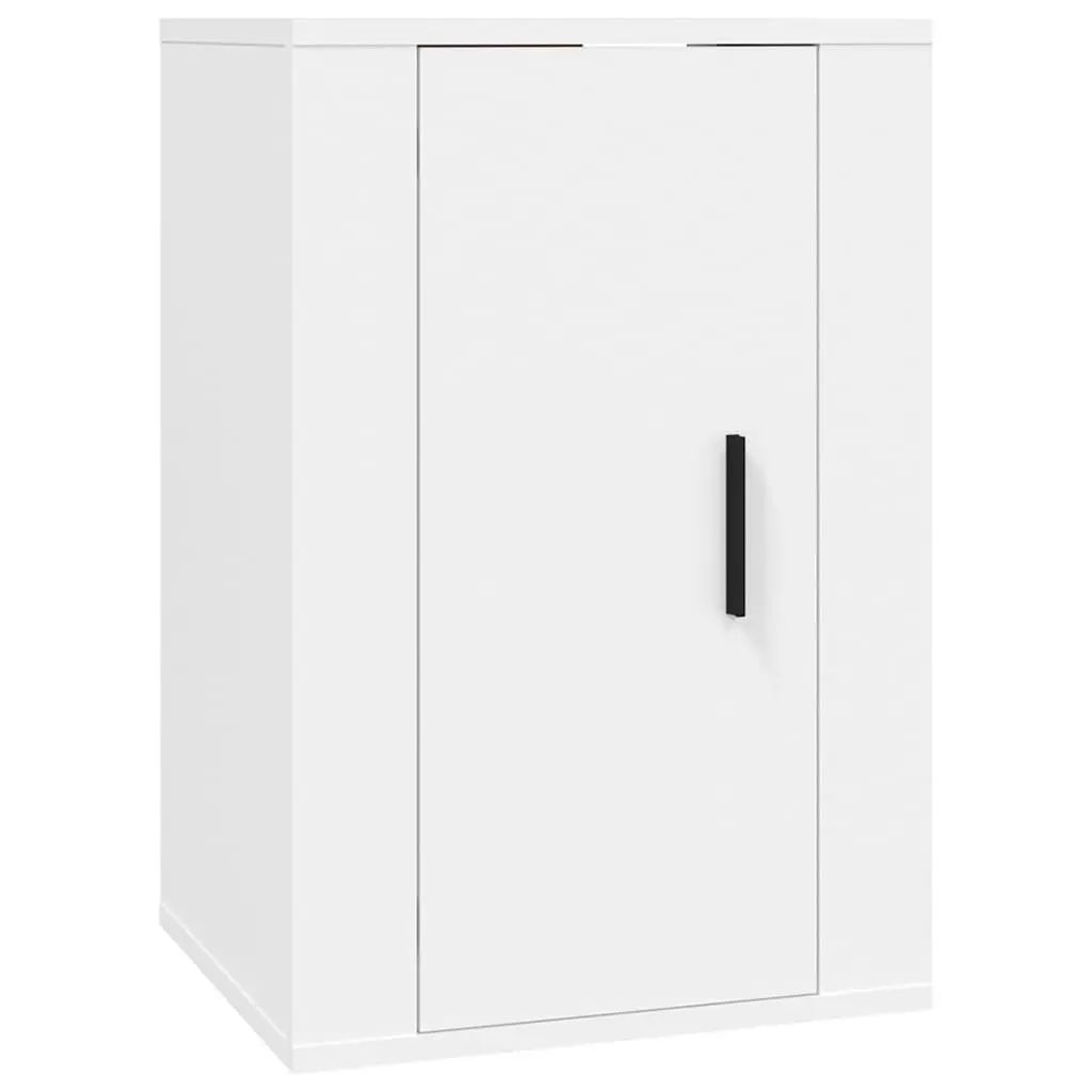 3 Piece TV Cabinet Set Engineered Wood Wall Mounted Storage White