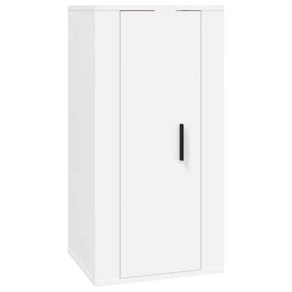 5 Piece White Wall-Mounted TV Cabinet Set in Engineered Wood