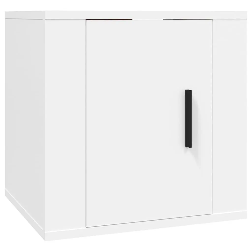 TV Cabinet Set Engineered Wood Wall Mounted 8 Piece White