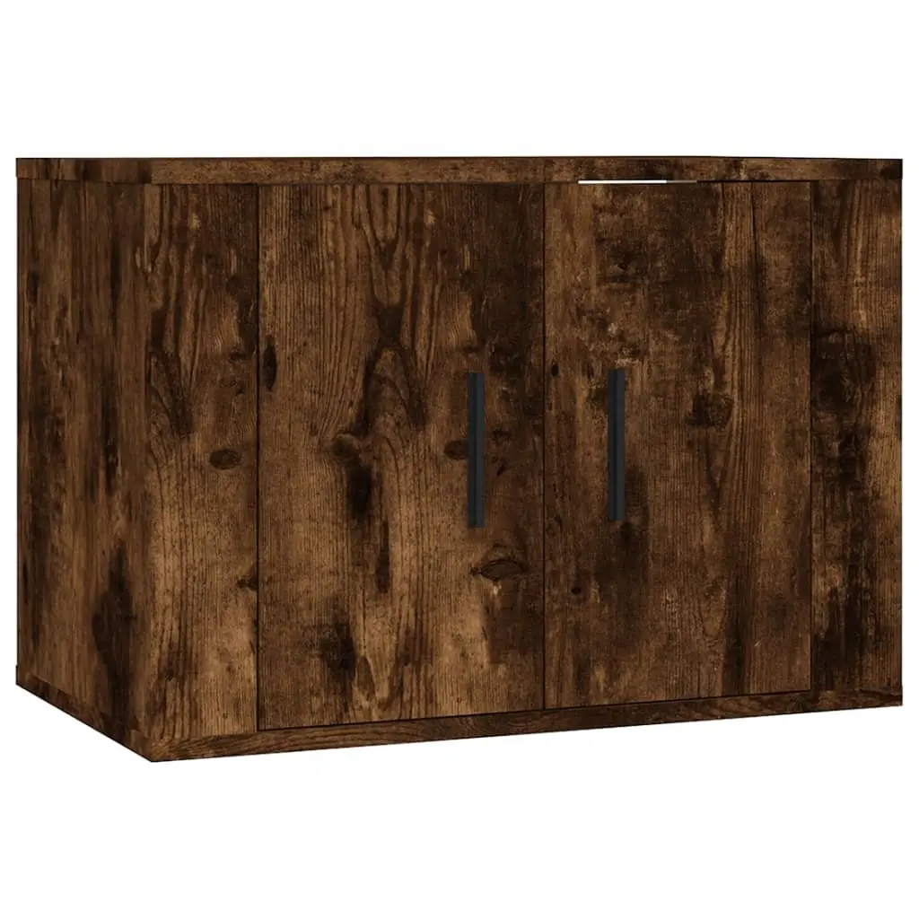 3-Piece Wall-Mounted TV Cabinet Set in Brown