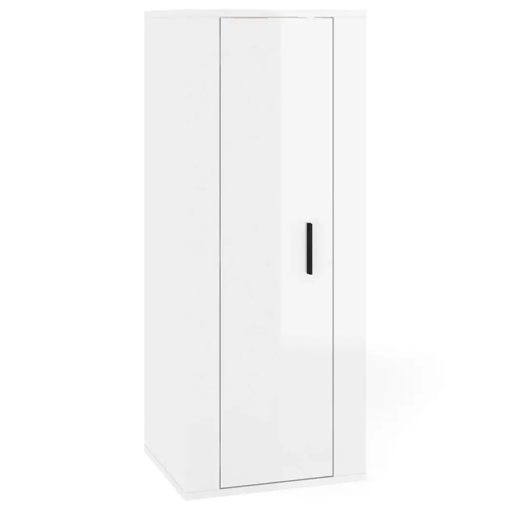 3 Piece TV Cabinet Set Engineered Wood Wall-Mounted High Gloss White