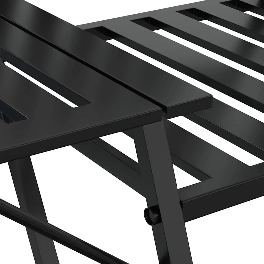 2-Seater Garden Bench Steel 165cm Black