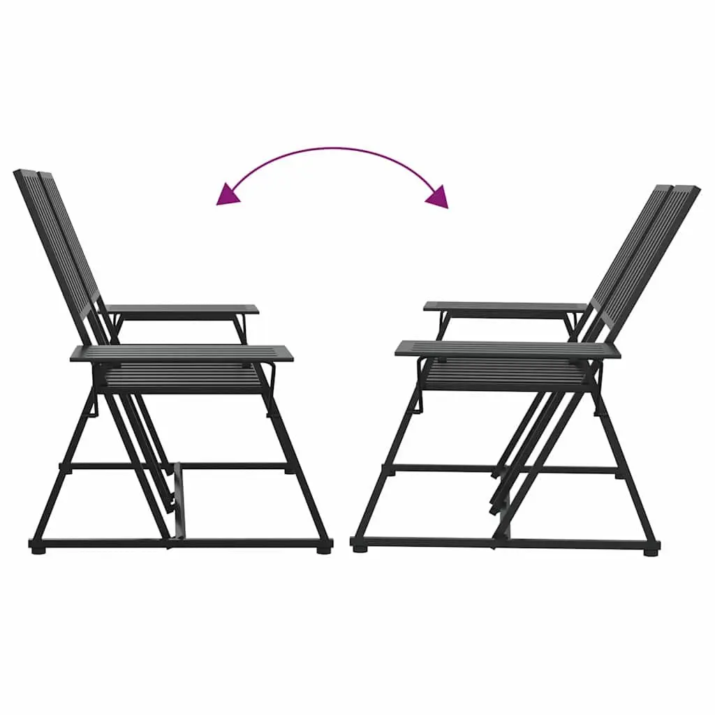 2-Seater Garden Bench Steel 165cm Black