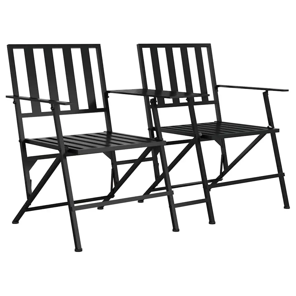 Folding 2-Seater Garden Bench 137cm with Table